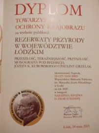 Złoty Ekslibris w kategorii Najlepsza Książka o Ziemi Łódzkiej za rok 2020, Archiwum Towarzystwa Ochrony Krajobrazu, 