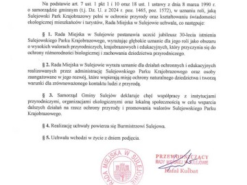 Uroczysta sesja Rady Miejskiej w Sulejowie z okazji 30-lecia Sulejowskiego Parku Krajobrazowego, 