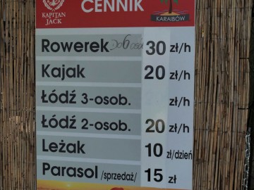 cennik, 