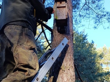 Przegląd i czyszczenie budek dla ptaków w Sieradzkich Parkach Krajobrazowych, 